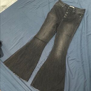 MOVING SALE FREE PEOPLE Women's Black Flare Jeans